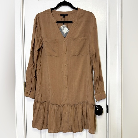 mittoshop Tops - Mittoshop Tunic with Ruffled Style and V-Neckline